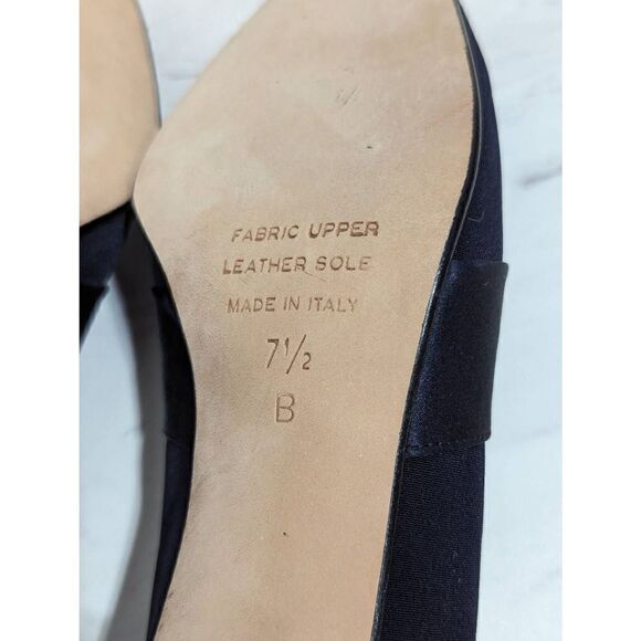 Adrienne Vittadini Women's Blue Fabric 2" Block Slip On Heel Fabric Pump 7.5 - Picture 5 of 10